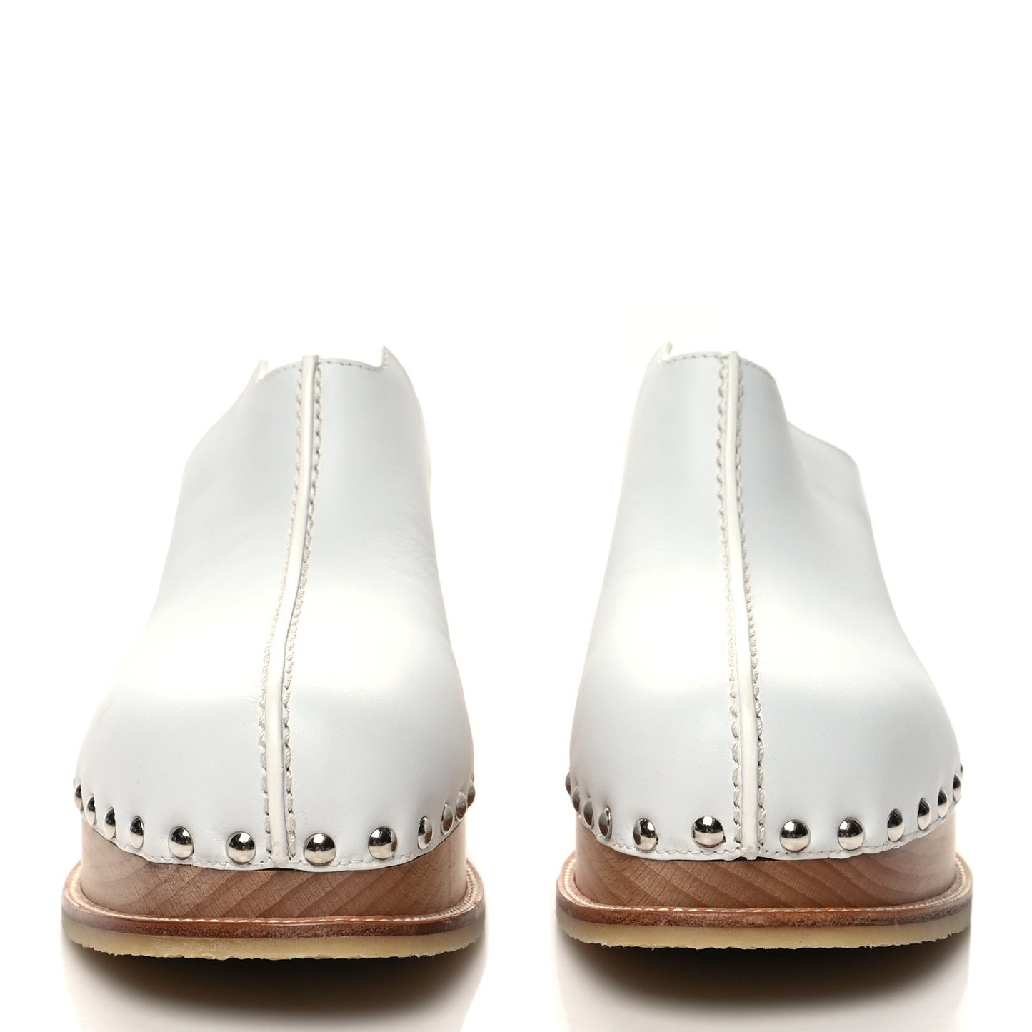 Calfskin Beechwood Earth Mules 37 White