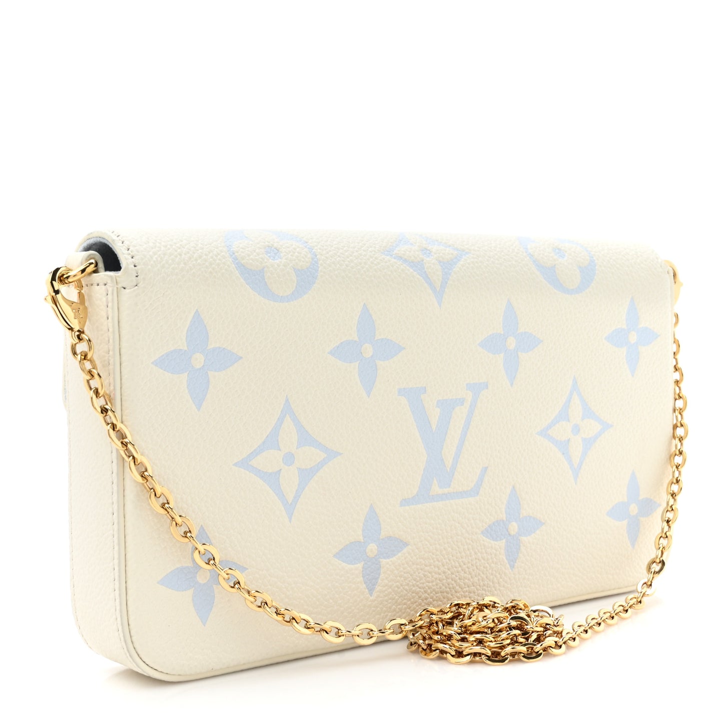 Empreinte Monogram Giant By The Pool Felicie Pochette Chain Wallet  Latte Candy Blue