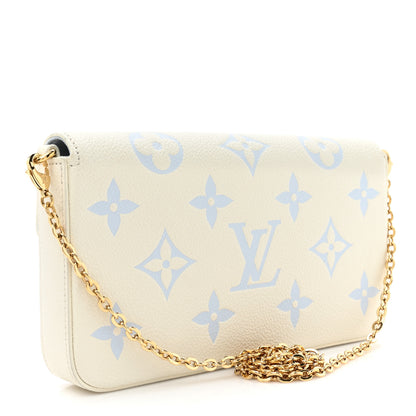 Louis Vuitton Empreinte Monogram Giant By The Pool Felicie Pochette Chain Wallet  Latte Candy Blue 4 of 12