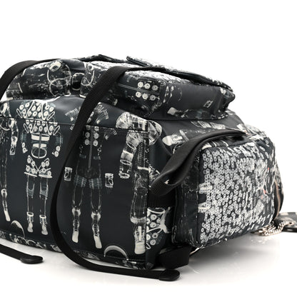 Chanel Sequin Nylon Lambskin Astronaut Essentials Backpack Black White 11 of 11