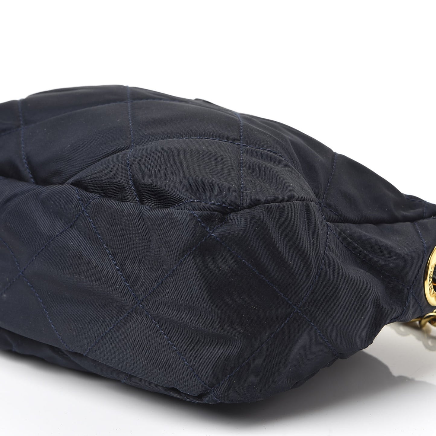 Nylon Tessuto Impuntu Quilted Crossbody Bag Navy