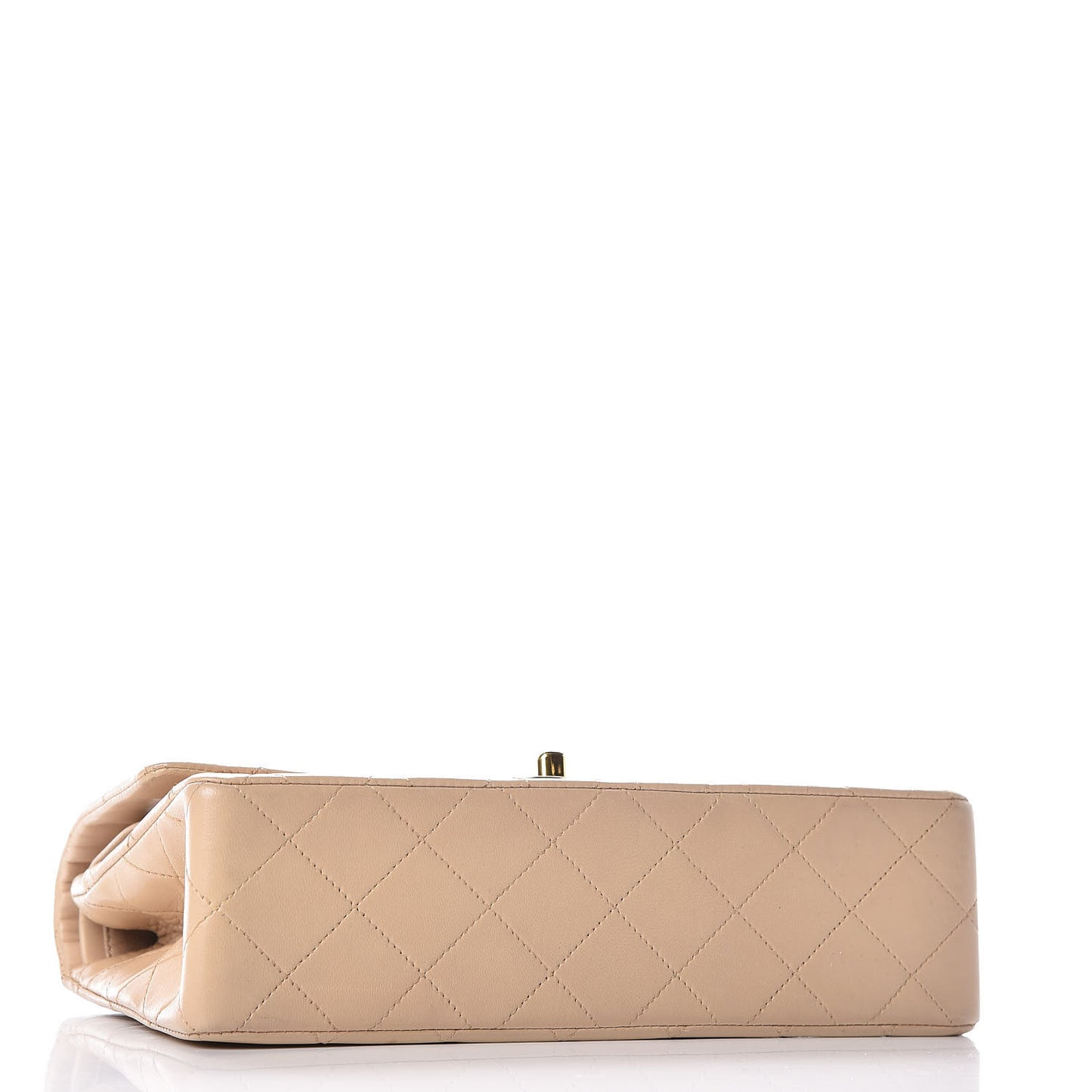 Lambskin Quilted Small Double Flap Beige