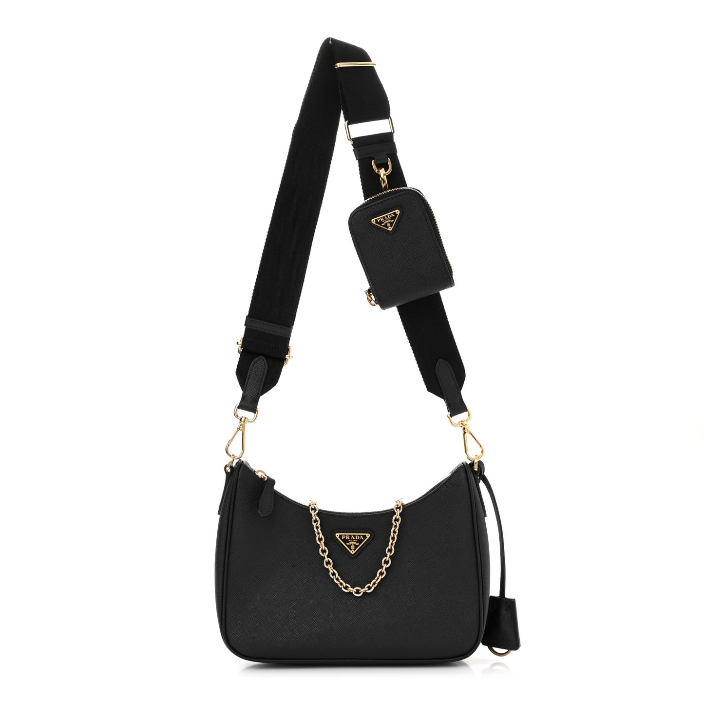 Saffiano Lux Re-Edition 2005 Shoulder Bag Black