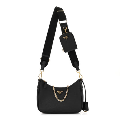 Prada Saffiano Lux Re-Edition 2005 Shoulder Bag Black 1 of 11