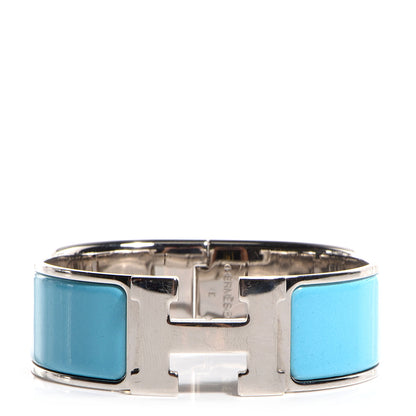 Hermes Enamel Clic Clac H Wide Bracelet PM Blue Jean 7 of 12