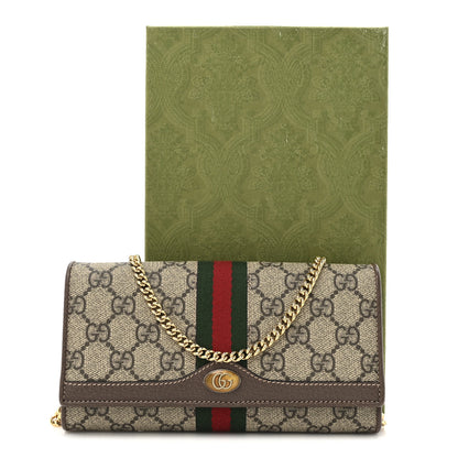 Gucci GG Supreme Monogram Web Ophidia Wallet On Chain Brown 13 of 13