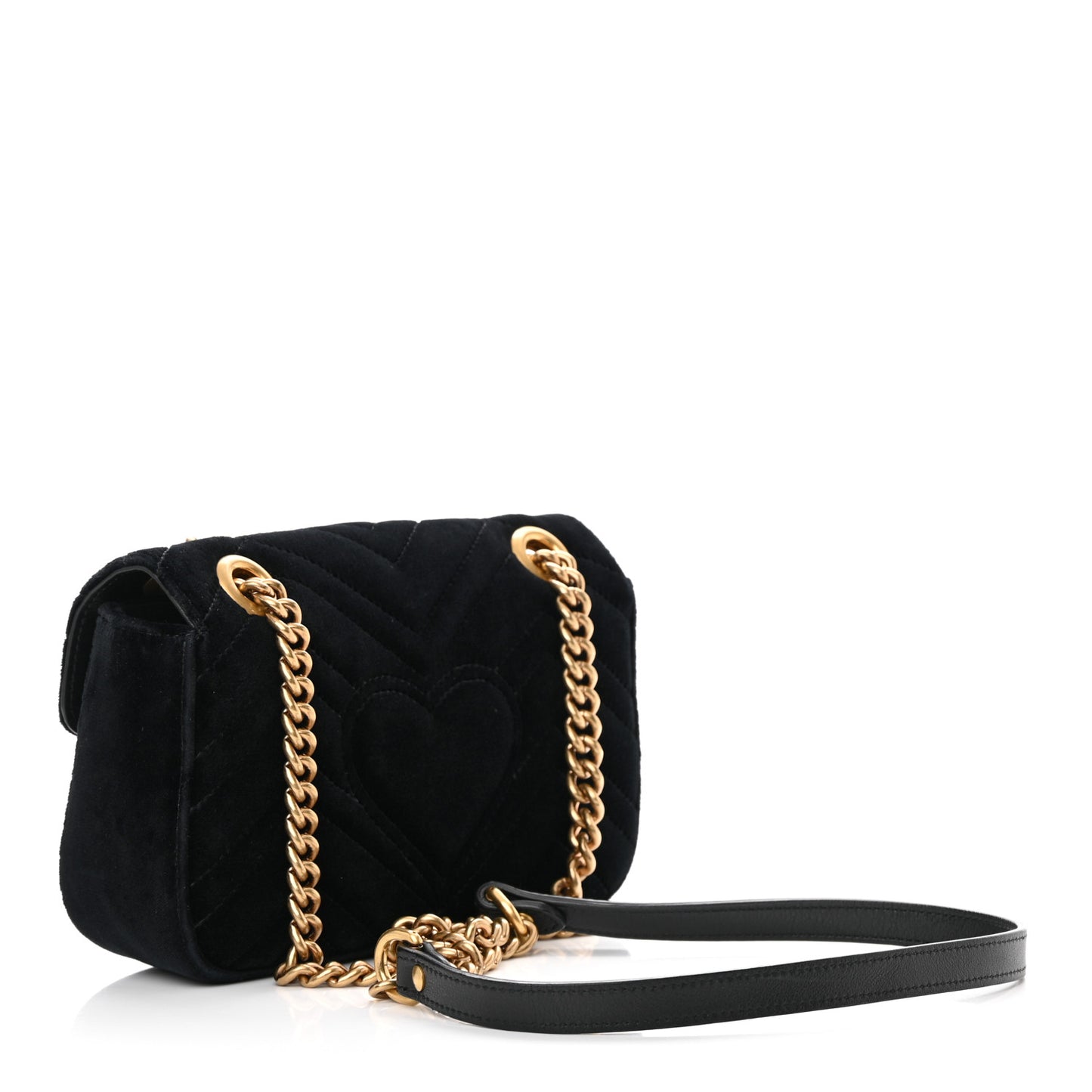 Velvet Matelasse Mini GG Marmont Shoulder Bag Black