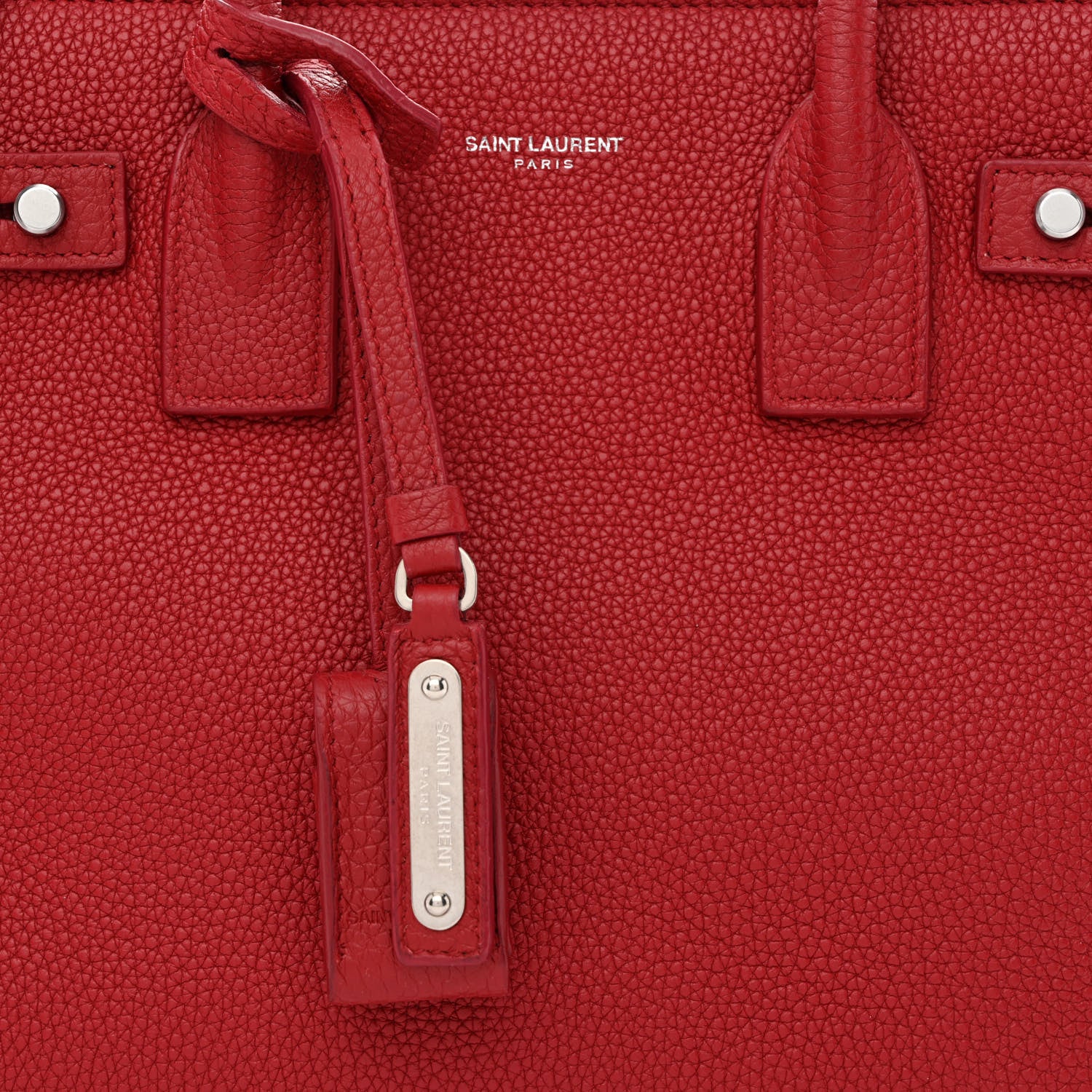 Saint Laurent Grained Calfskin Baby Sac De Jour Souple Red 9 of 13
