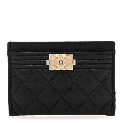 Chanel Caviar Quilted Boy Card Holder Black 1 of 11