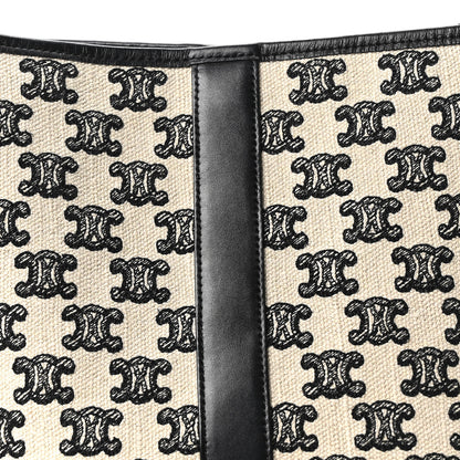 Celine Canvas Calfskin Triomphe Embroidered Small Bucket Bag 8 of 10