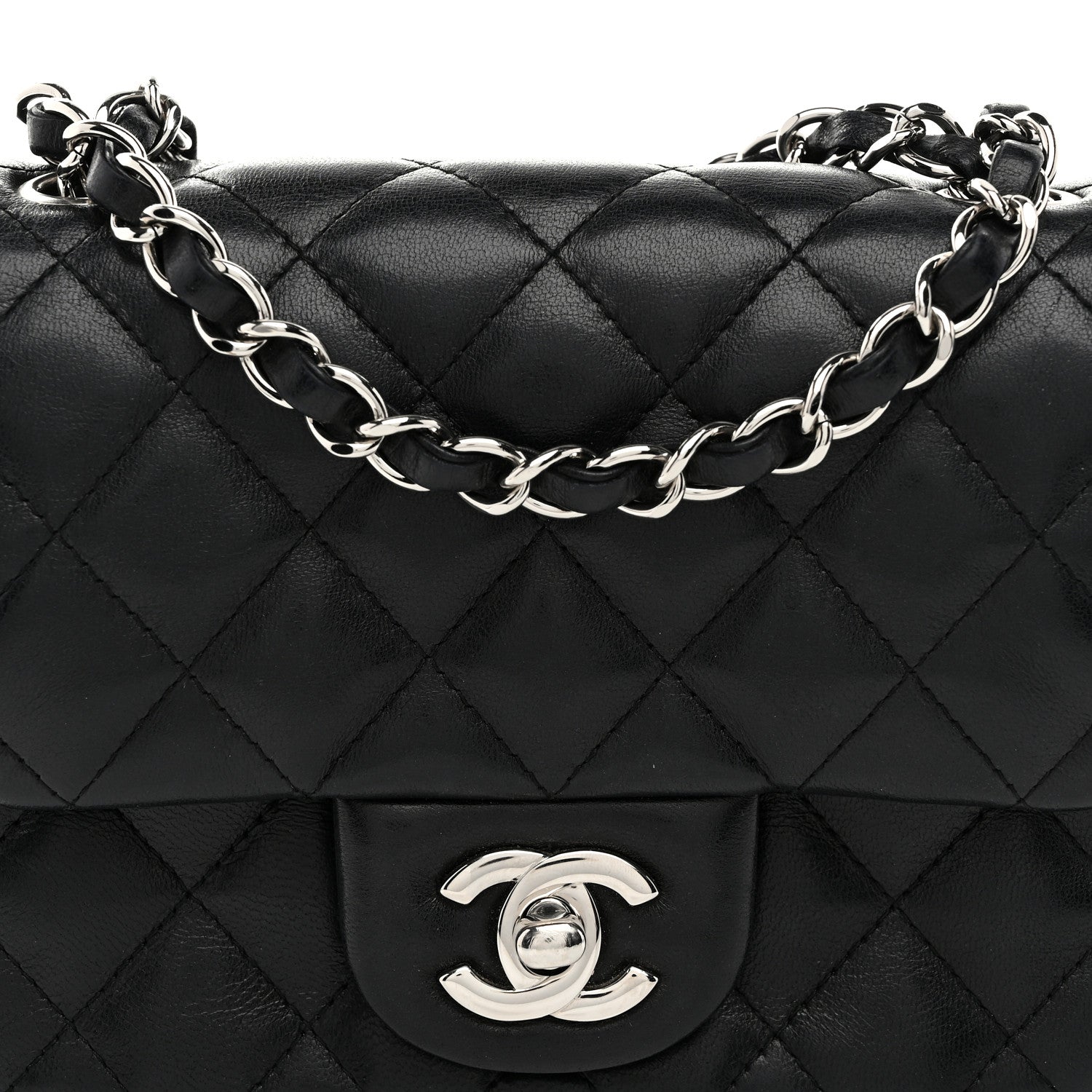 Chanel Lambskin Quilted Mini Square Flap Black 8 of 11
