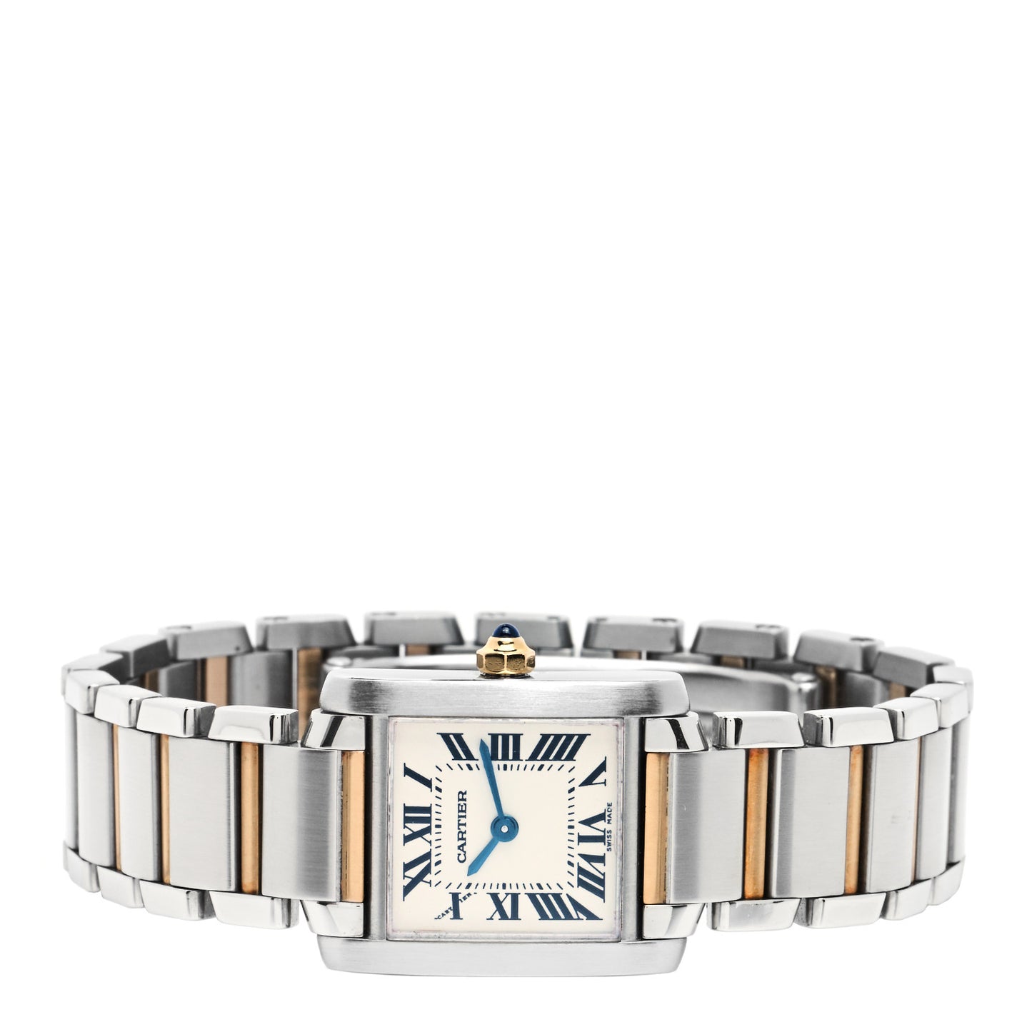 Stainless Steel 18K Yellow Gold 20mm Tank Francaise Quartz Watch
