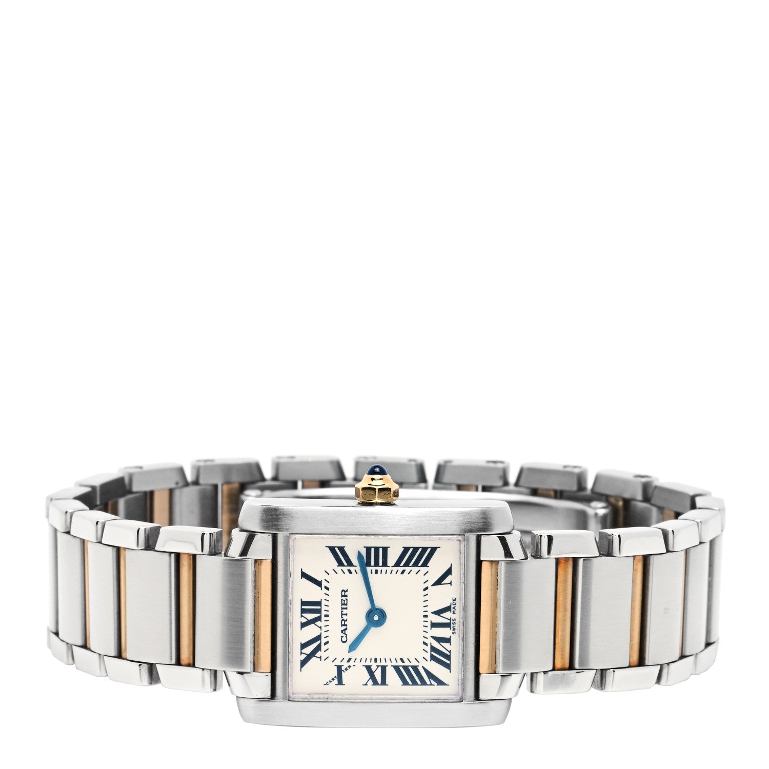 Cartier Stainless Steel 18K Yellow Gold 20mm Tank Francaise Quartz Watch 3 of 10