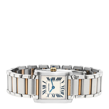 Cartier Stainless Steel 18K Yellow Gold 20mm Tank Francaise Quartz Watch 3 of 10