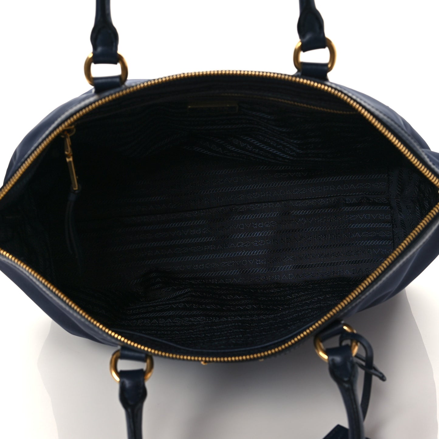 Nylon Tessuto Soft Calf Tote Blue