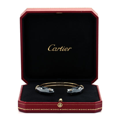 Cartier 18K Yellow Gold 800 Sterling Silver Panthere Cuff Bracelet 4 of 4