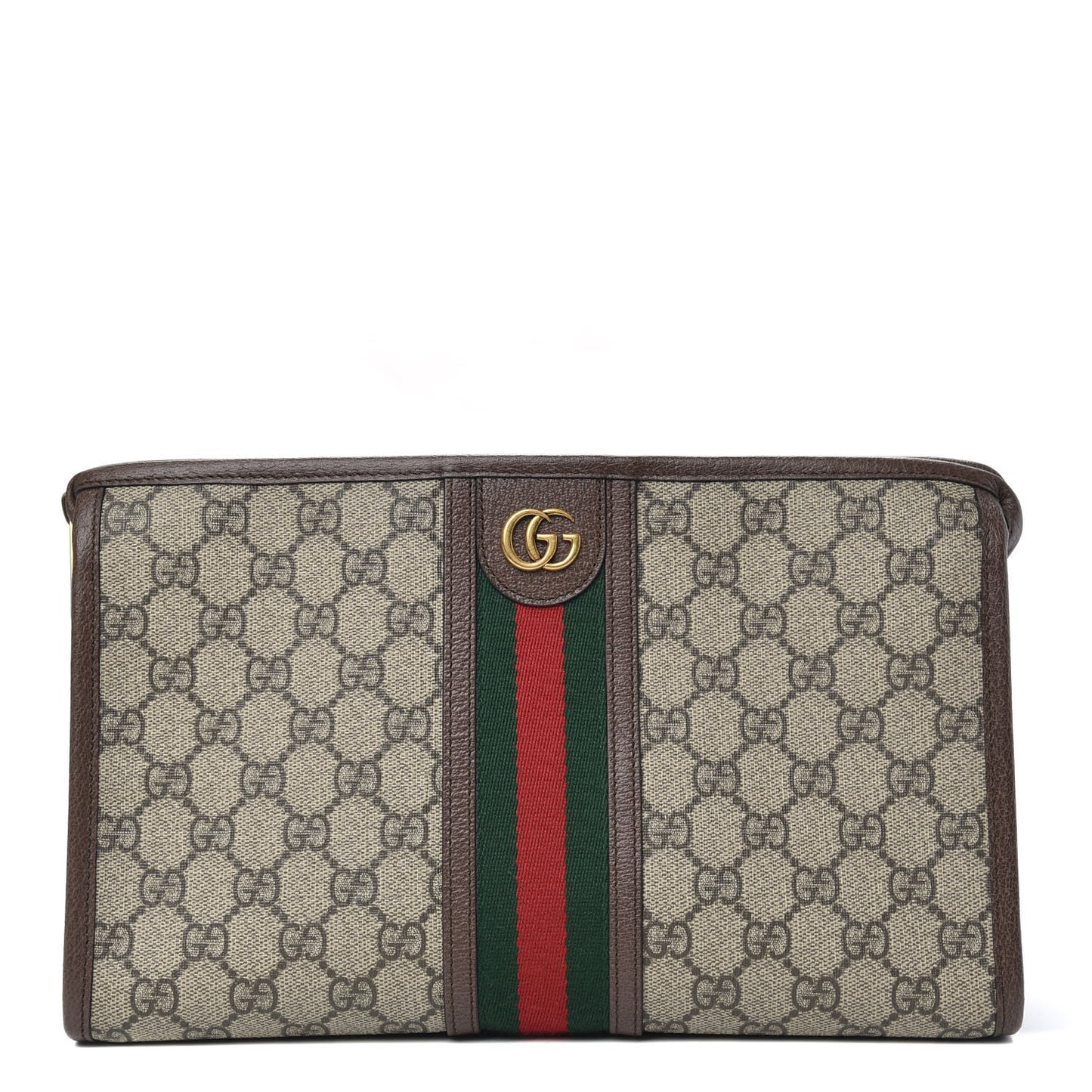 GG Supreme Monogram Web Toiletry Case Brown