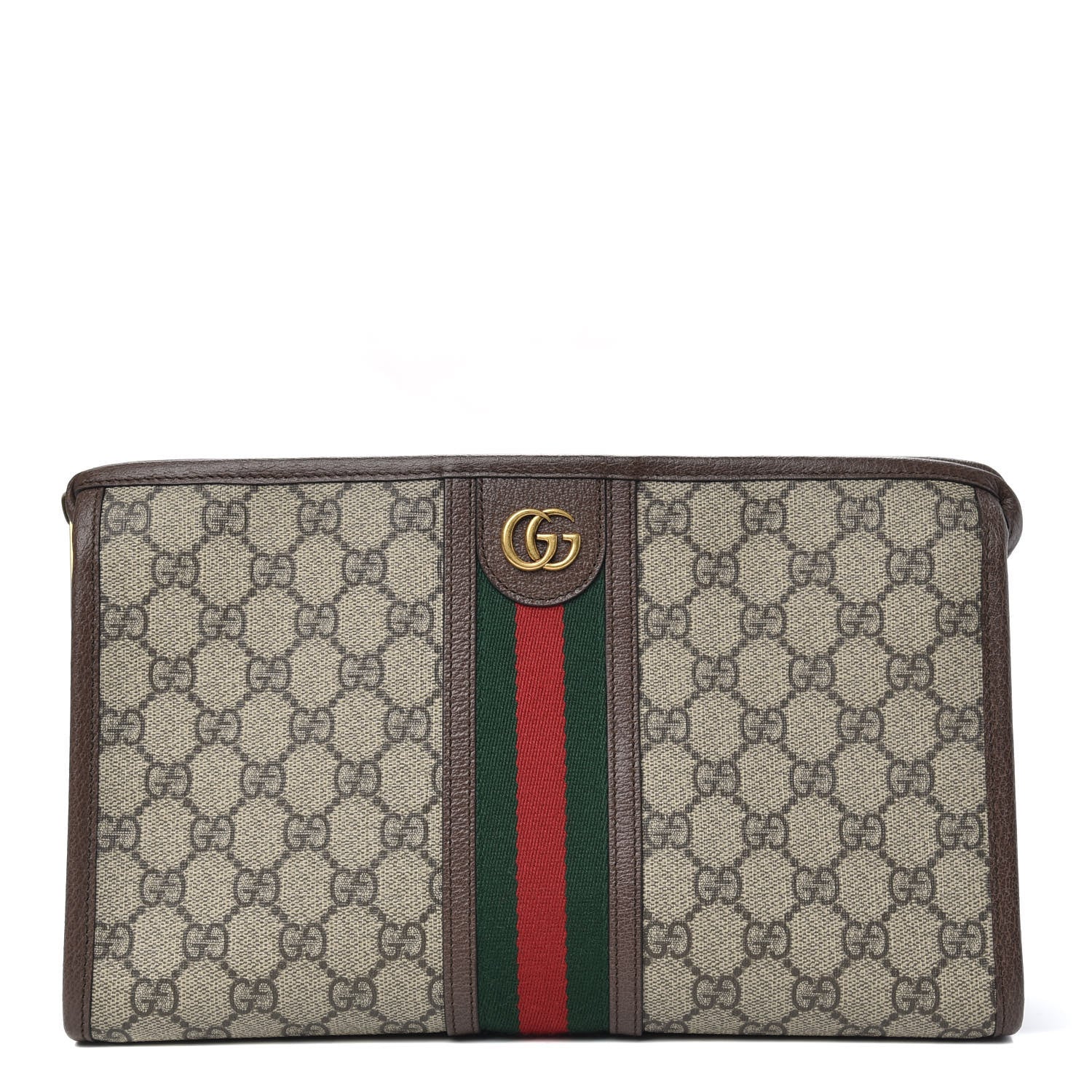 Gucci GG Supreme Monogram Web Toiletry Case Brown 1 of 10