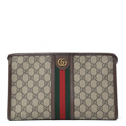 Gucci GG Supreme Monogram Web Toiletry Case Brown 1 of 10