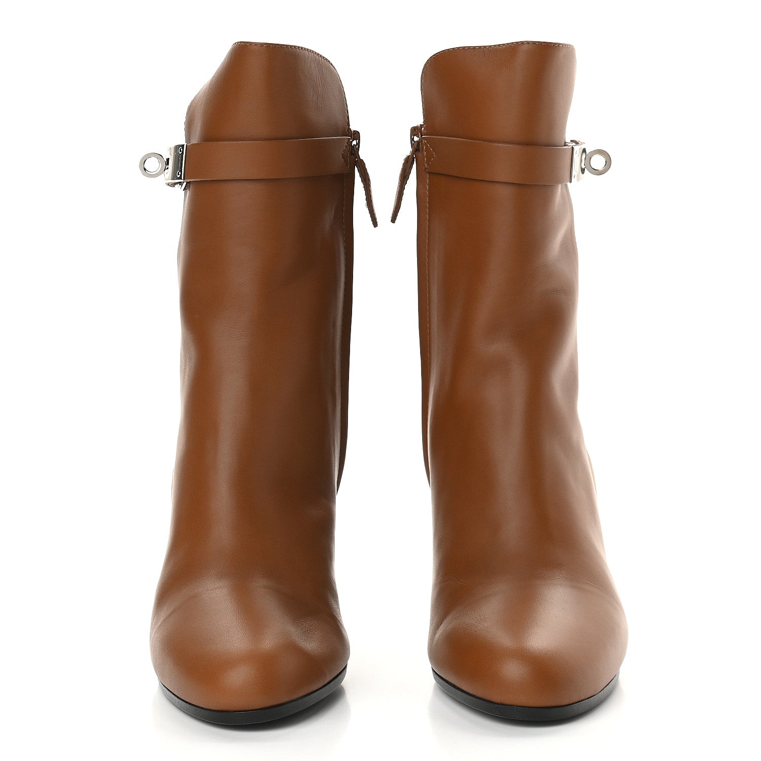Hermes Calfskin Joueuse Ankle Boots 37 Camel 2 of 9