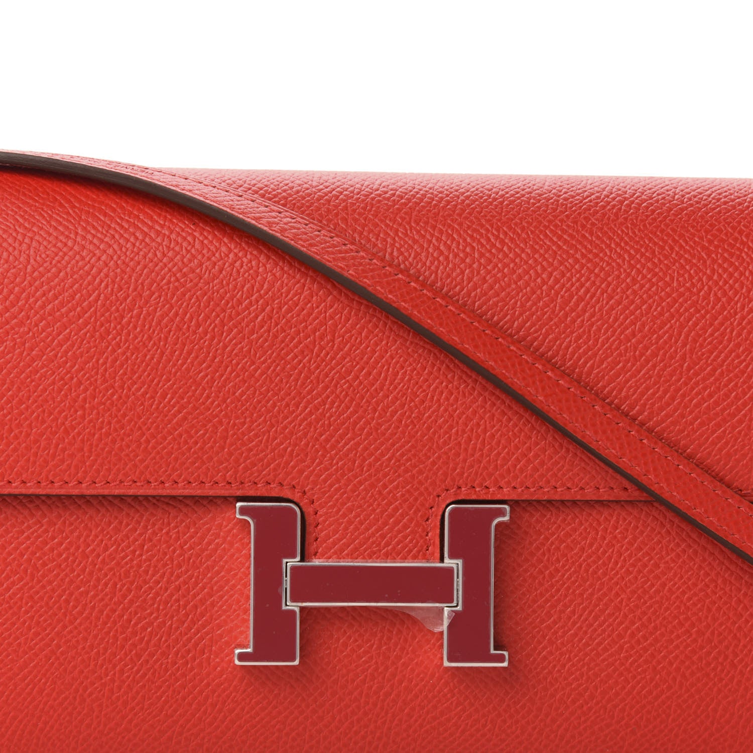 Hermes Epsom Enamel Constance Wallet To Go Rouge De Coeur Rubis 9 of 10