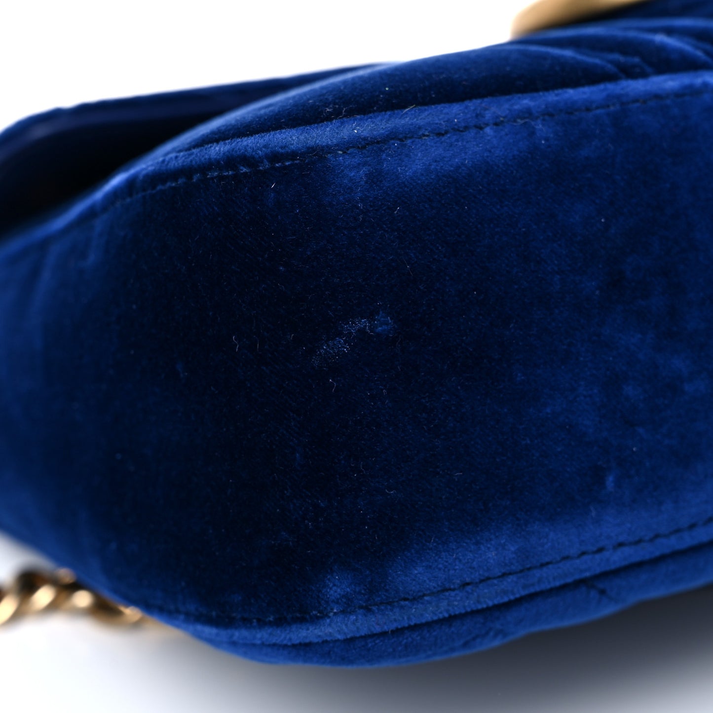 Velvet Matelasse Medium GG Marmont Shoulder Bag Cobalt Blue