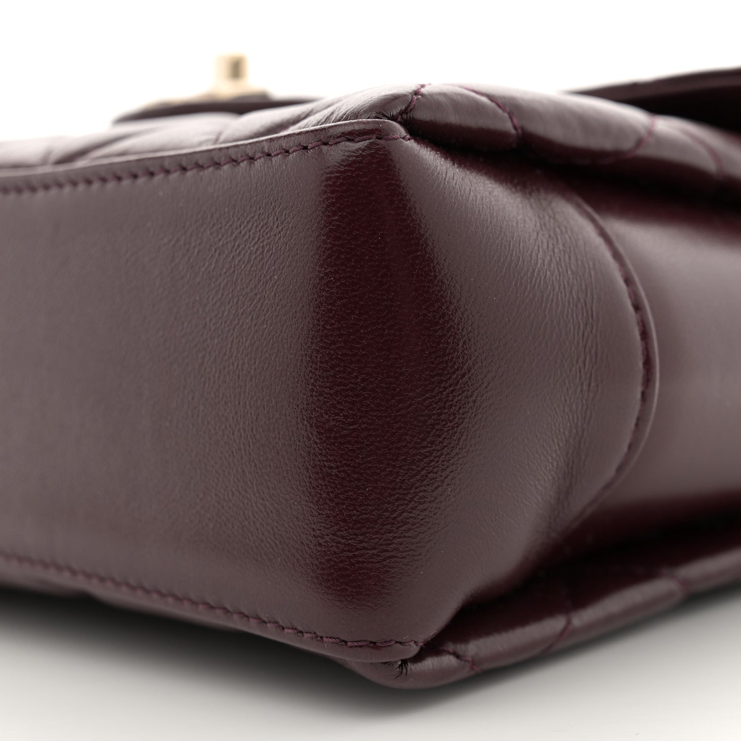 Lambskin CC Flap Top Handle Bag Burgundy