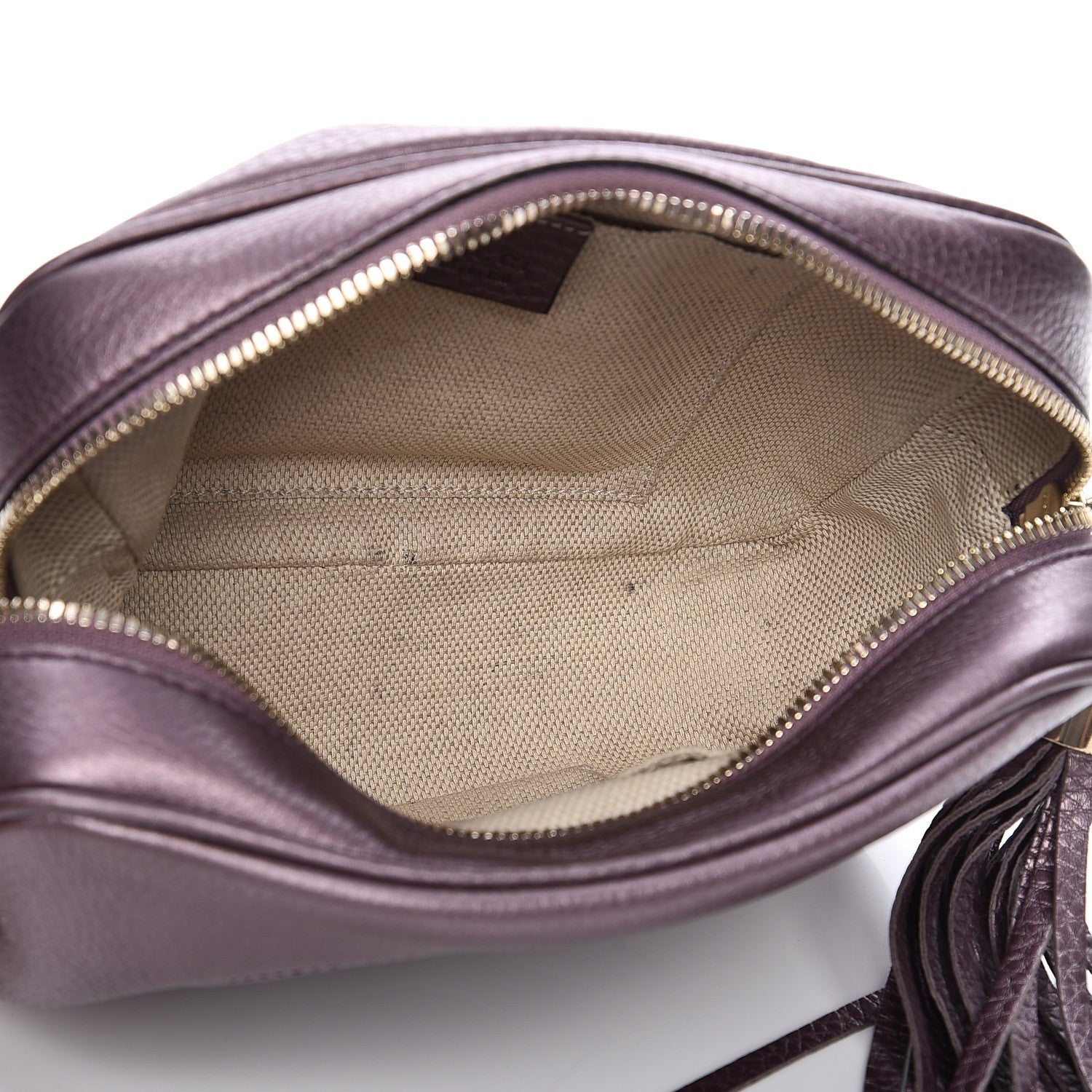 Gucci Metallic Pebbled Calfskin Small Soho Disco Bag Purple 5 of 7