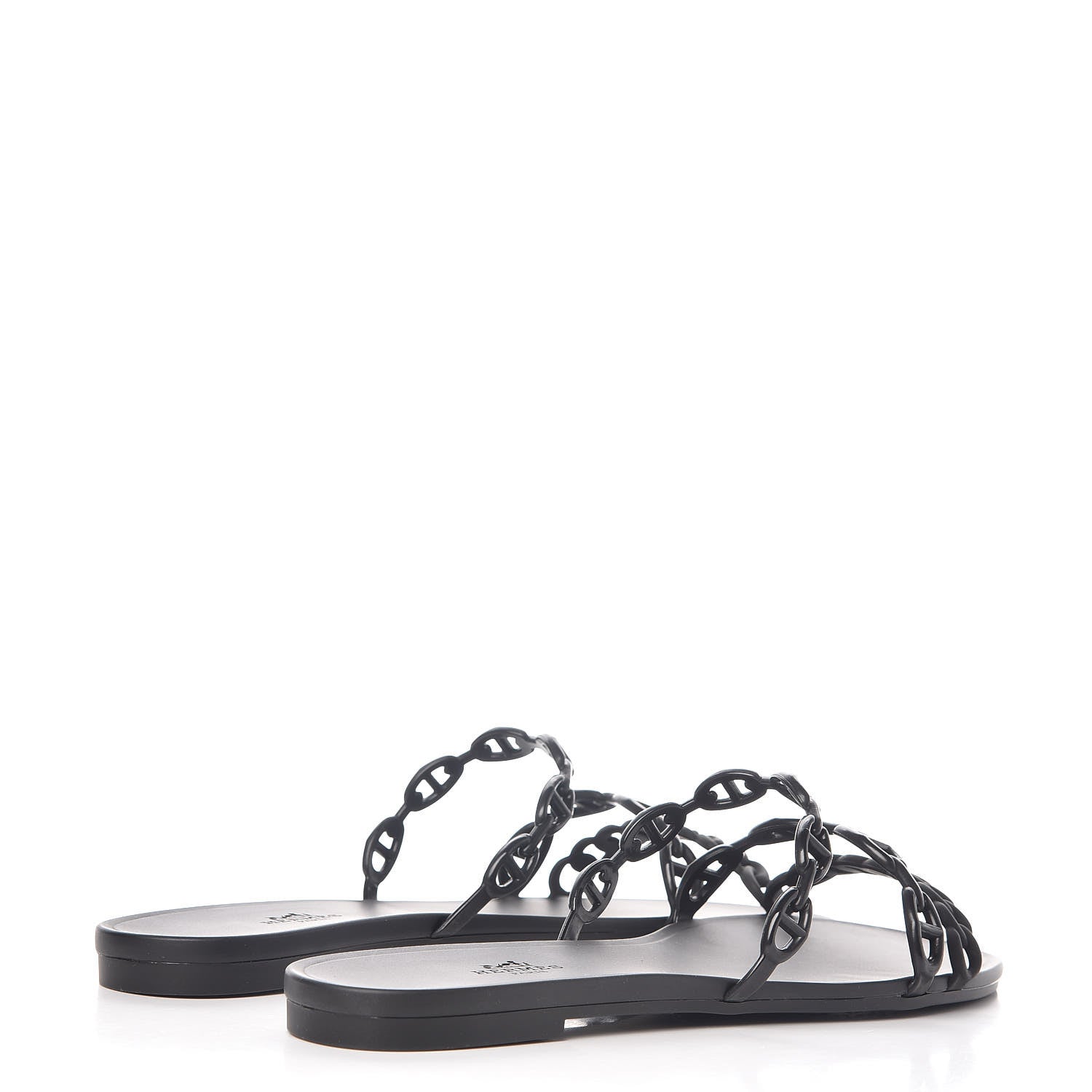 Hermes Rubber Chaine d'Ancre Rivage Sandals 41 Black 4 of 8