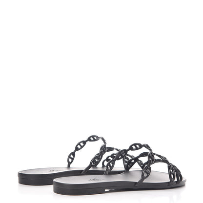 Hermes Rubber Chaine d'Ancre Rivage Sandals 41 Black 4 of 8