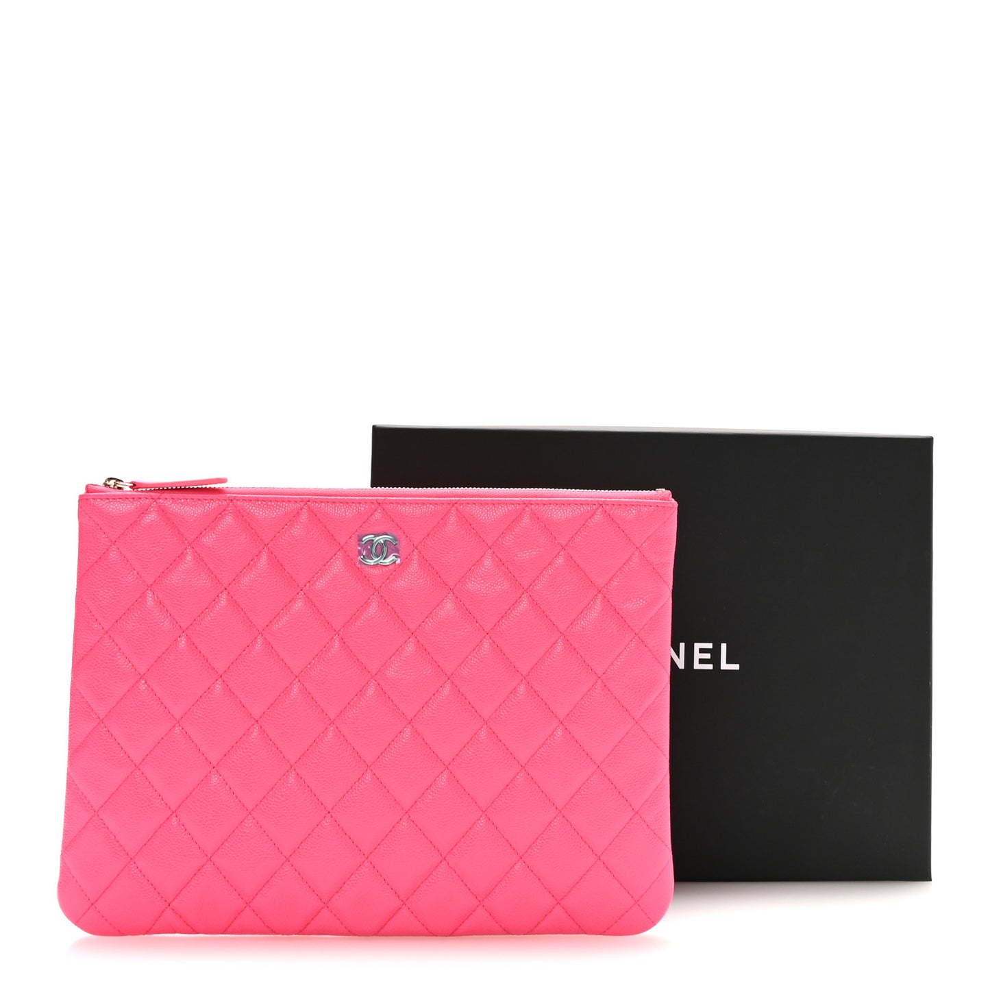 Caviar Quilted Medium Cosmetic Case Pink