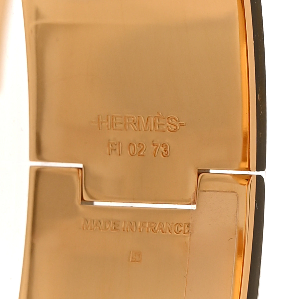 Enamel Printed Sous Le Charme D'Orphee Wide Clic Clac H Bracelet GM Black Gold