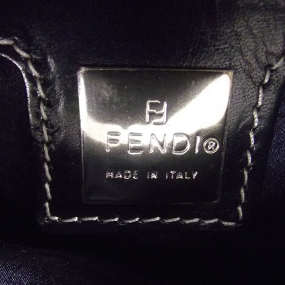 Fendi Satin Floral Baguette Navy 7 of 11