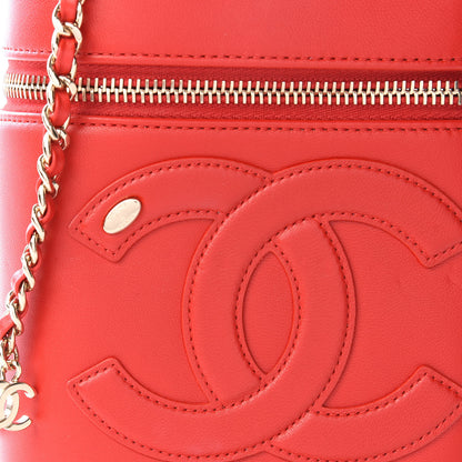 Chanel Lambskin Timeless Vanity Cosmetic Case Red 11 of 13