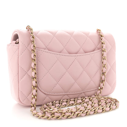 Chanel Lambskin Quilted Extra Mini Rectangular Flap Light Pink 3 of 11