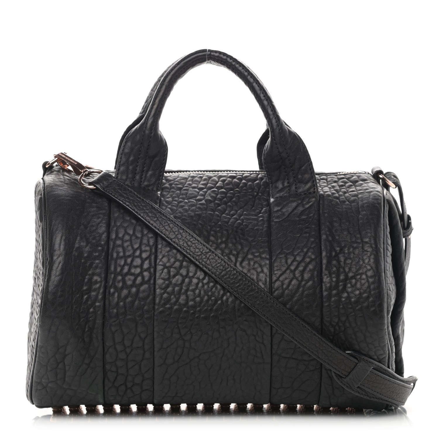 Alexander Wang Pebbled Lambskin Rocco Black Rose Gold Hardware 1 of 15