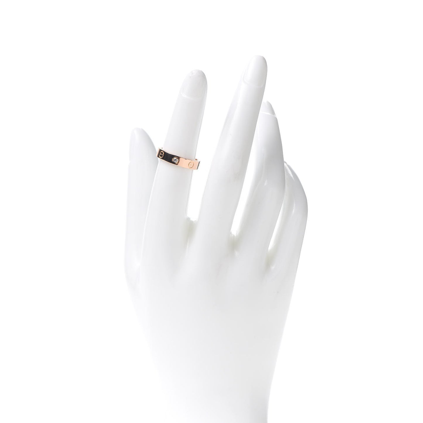 18K Pink Gold Diamond 4mm LOVE Wedding Band Ring 50 5.25