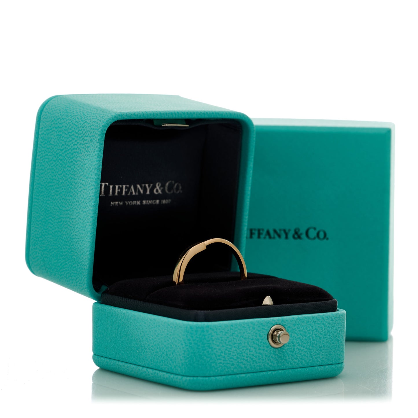 18K Rose Gold Lock Ring 63 10.5