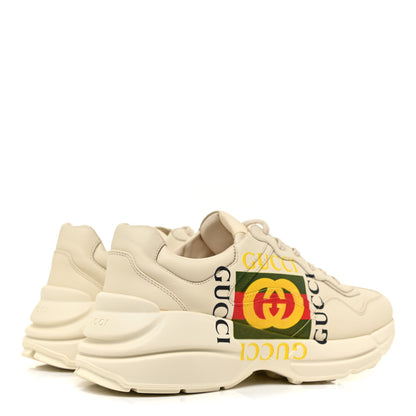 Gucci Calfskin Interlocking G Logo Mens Rhyton Sneakers 8 Ivory 5 of 9