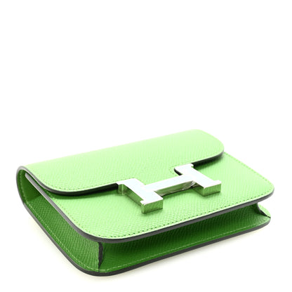 Hermes Epsom Enamel Constance Slim Wallet Vert Yucca Celeste 5 of 8
