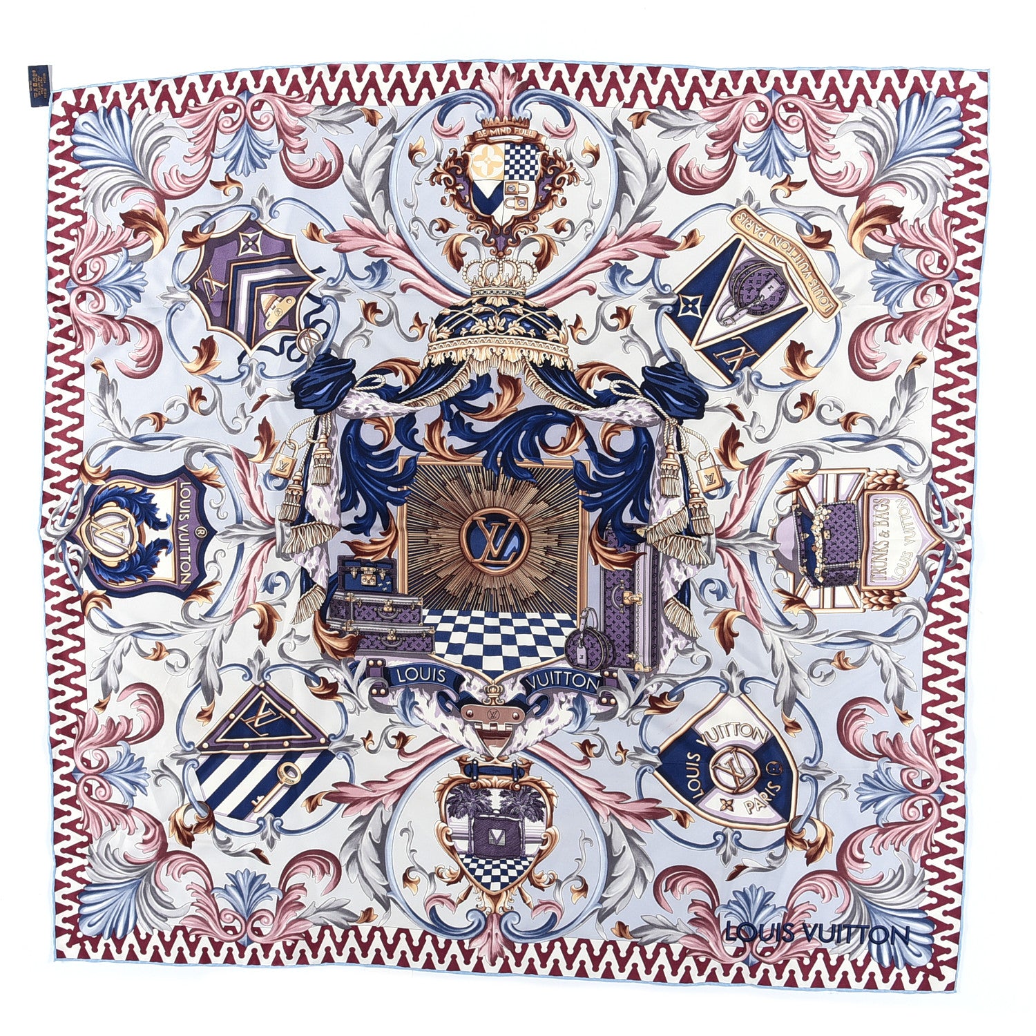 Louis Vuitton Silk Trunks And Bags Square Scarf Multicolor 2 of 9