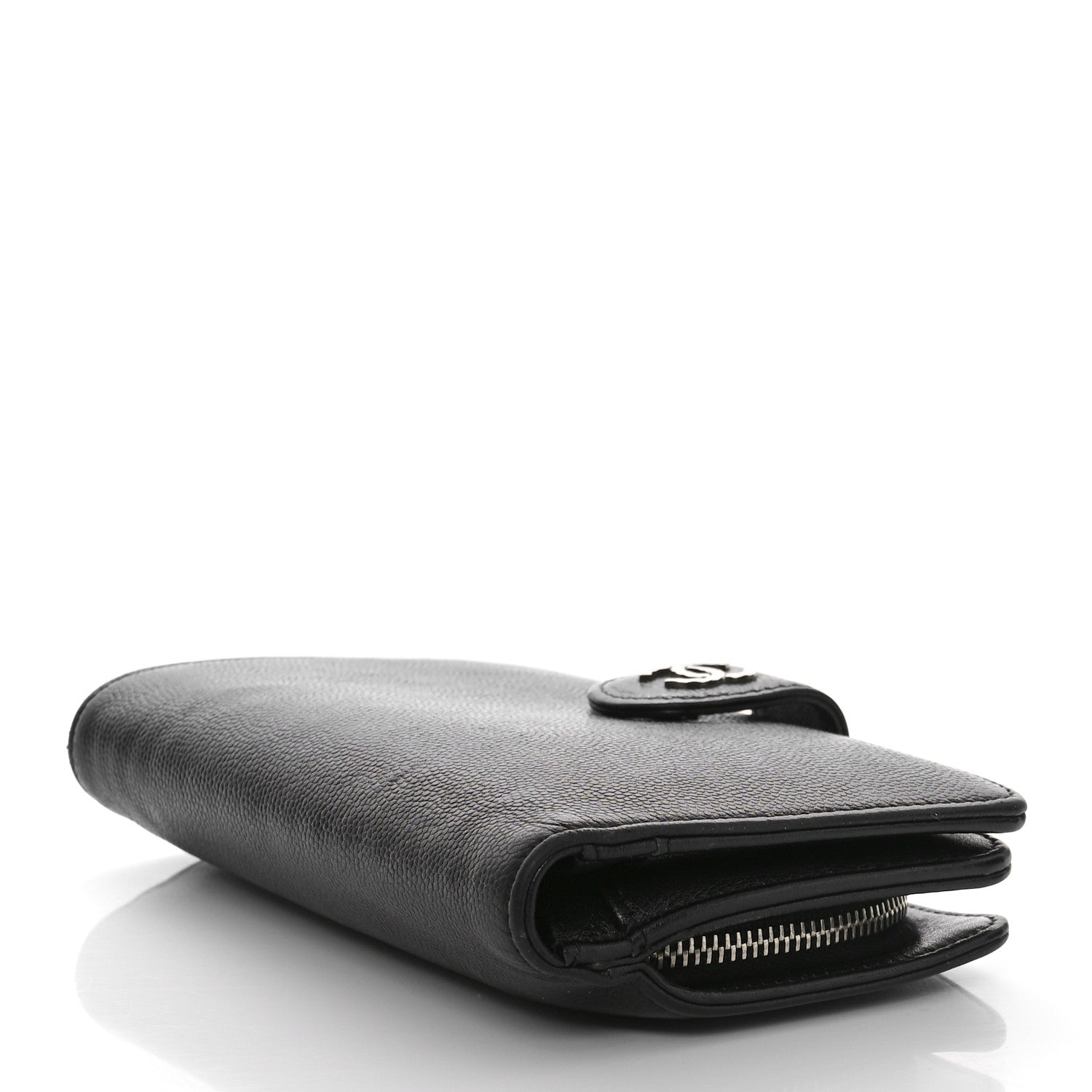 Chanel Caviar Sevruga Large Zip Pocket Wallet Black 4 of 11