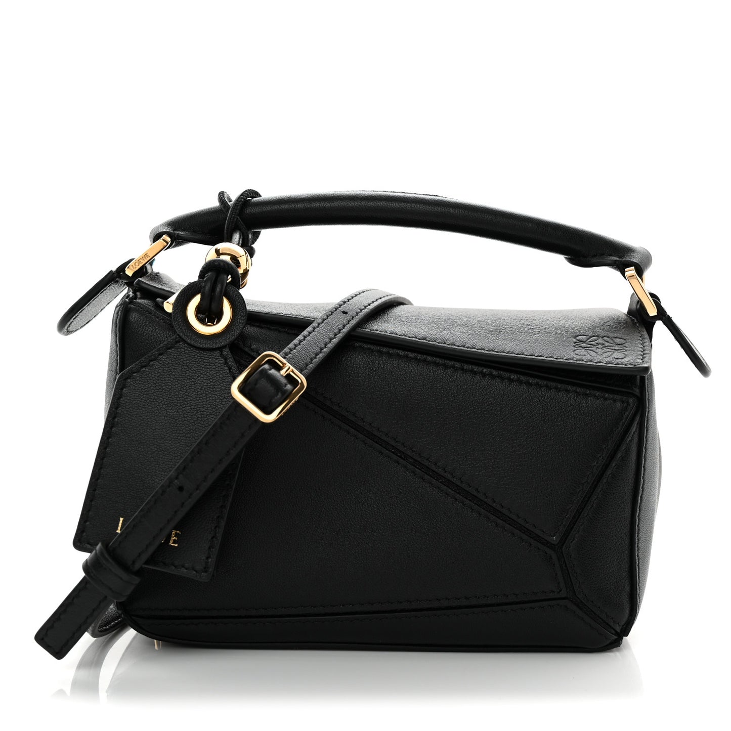 Nappa Lambskin Featherlight Mini Puzzle Bag Black