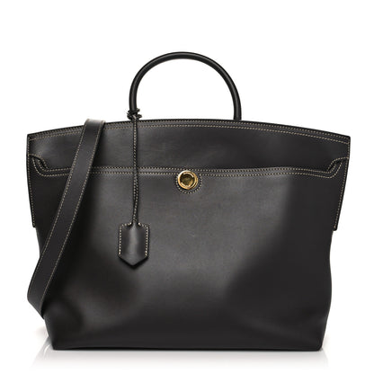 Burberry Calfskin Medium Society Top Handle Tote Dark Brown 1 of 12