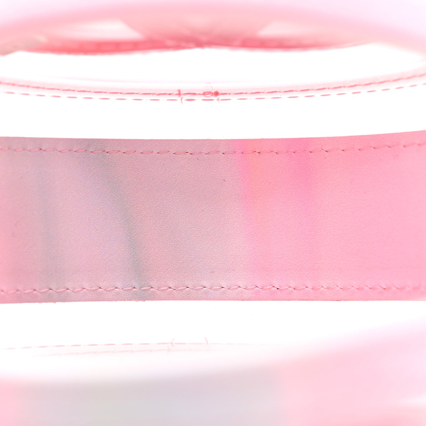 PVC Lambskin Filigree Round Clutch With Chain Pink