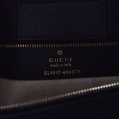 Gucci Pebbled Calfskin Medium Swing Tote Black 6 of 8