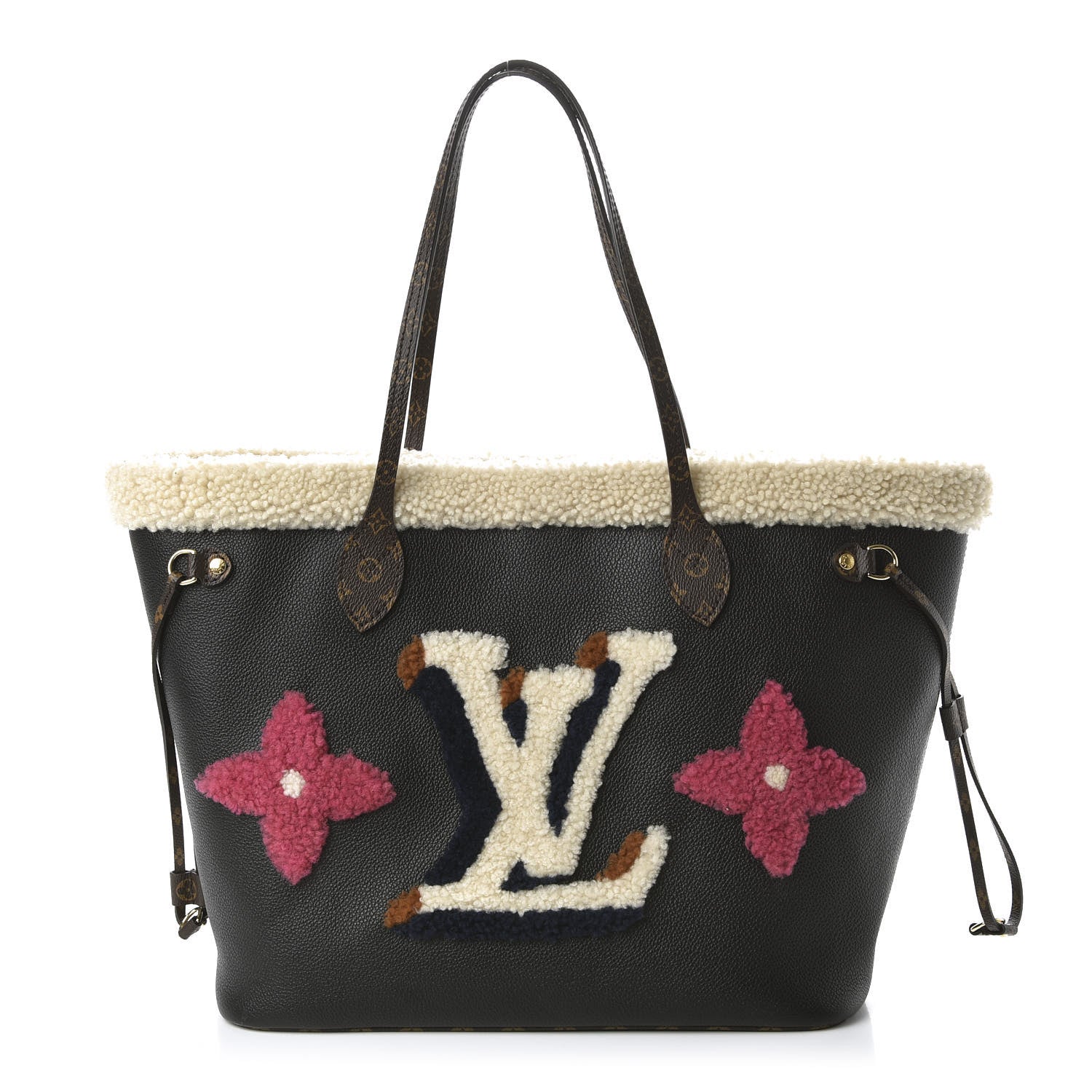 Louis Vuitton Calfskin Monogram Teddy Neverfull MM Black 1 of 10