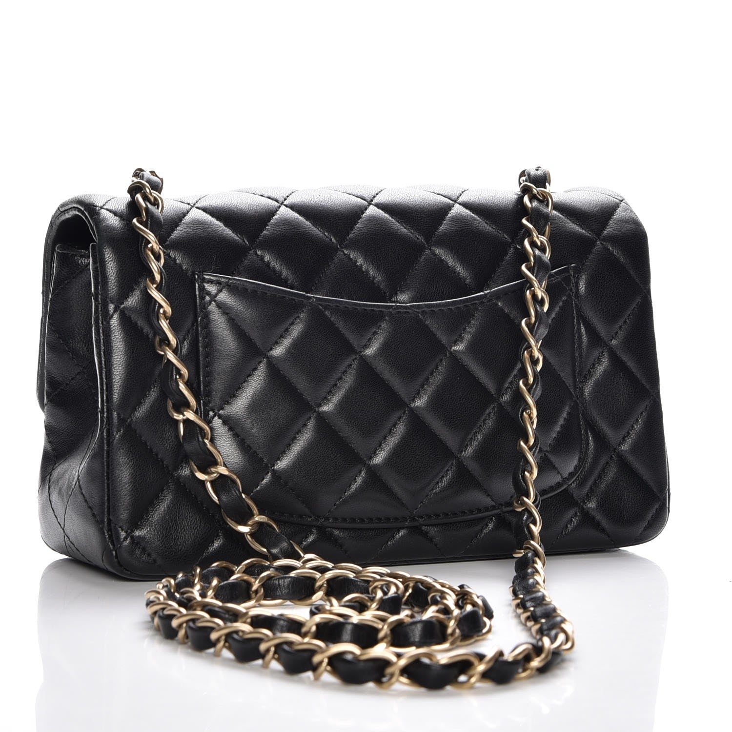 Chanel Lambskin Quilted Mini Rectangular Flap Black 3 of 7