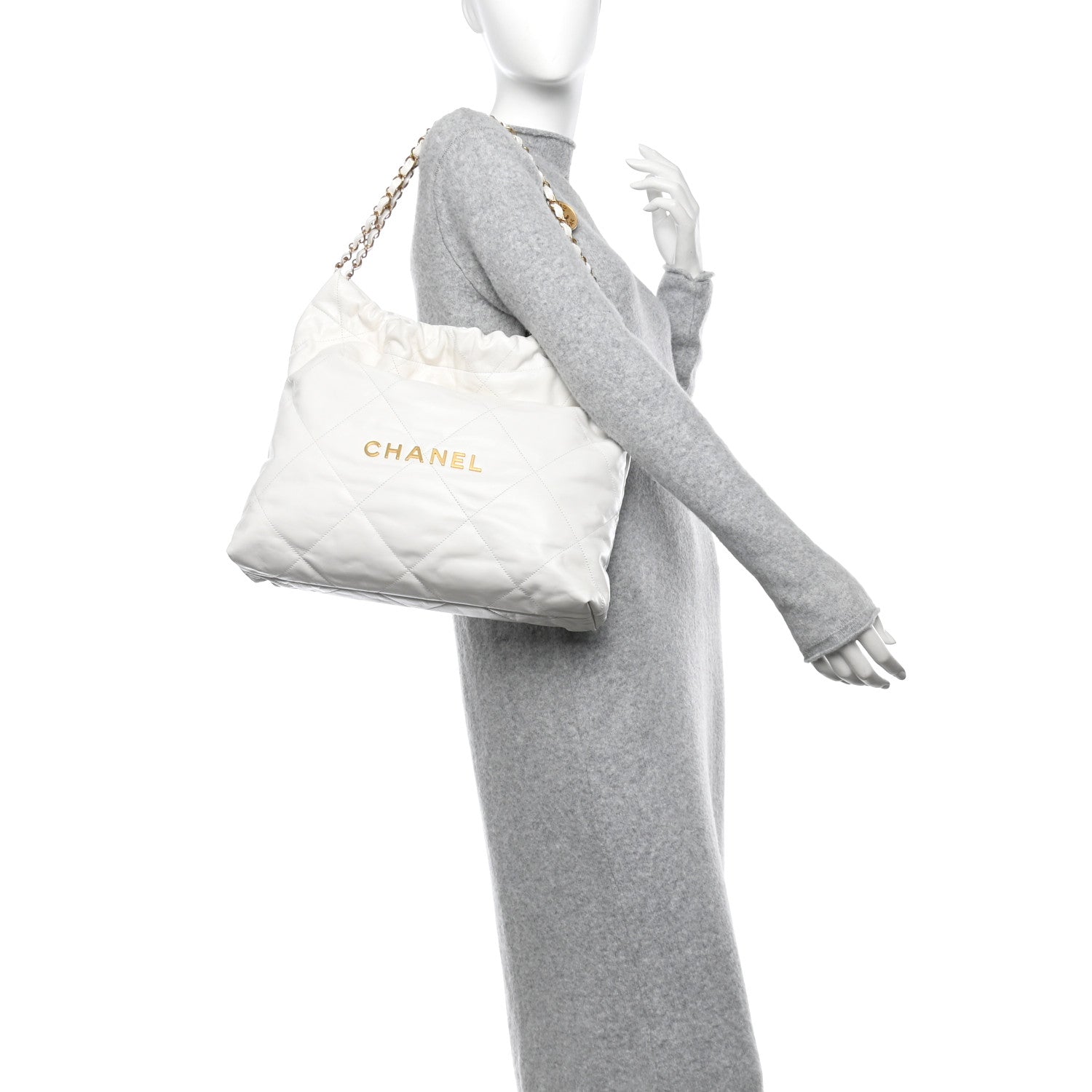 Chanel Shiny Calfskin Quilted Chanel 22 White 2 of 11