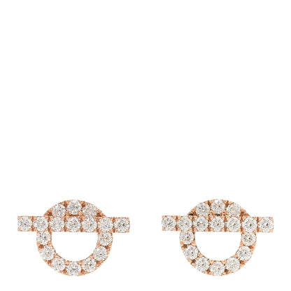 Hermes 18K Rose Gold Diamond Finesse Earrings 1 of 4